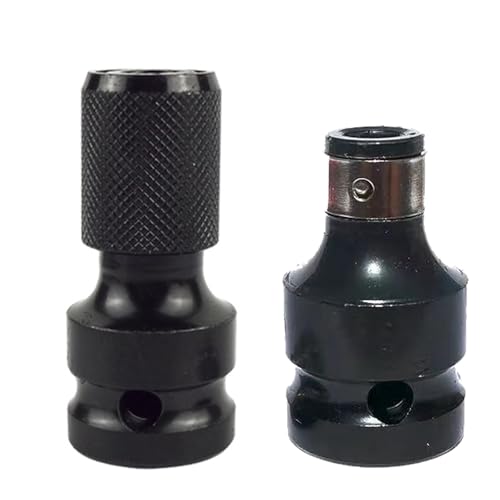 Limeow 2 Stück Schlagschrauber Bits Stecknuss Adapter Bohrfutter Adapter Adapter 1/2 Auf 1/4 Ratschen Adapter Hochgehärteter Kohlenstoffstahl, Robuster, Vielseitiger Adapter, Einfache Installation von LIMEOW
