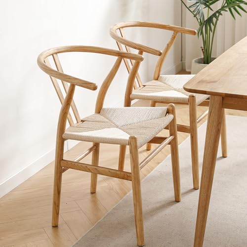 LIMHOME Esszimmerstühle (Packung, 2 St), FSC® Massivholzrahmen mit Sitzfläche aus Papierseil (Eichenholz, Hell-Eiche) von LIMHOME