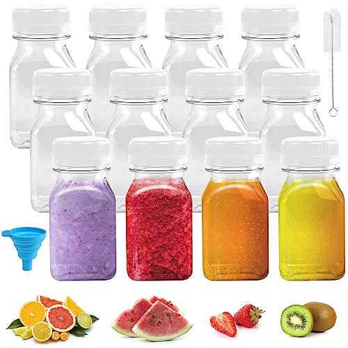 LIMITADA 12 Stück Ieere Plastikflaschen zum Befüllen 125ml Milchflaschen Kunststoff Wasserflaschen Saftflaschen GetränkflaschenNachfüllbar Kunststoffflaschen mit Schraubdeckel (white) von LIMITADA