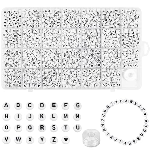 LIMITADA 1400 Stück Buchstabenperlen Acryl Buchstabenperlen für Armbänder Einzeln Buchstaben Perlen Set Perlen für Armbänder Buchstaben Set Rund Alphabet Spacer Perlen für Armbänder Schmuck Basteln LIMITADA 1400 Stück Buchstabenperlen Acryl Buchstabenperlen für Armbänder Einzeln Buchstaben Perlen Set Perlen für Armbänder Buchstaben Set Rund Alphabet Spacer Perlen für Armbänder Schmuck Basteln von LIMITADA