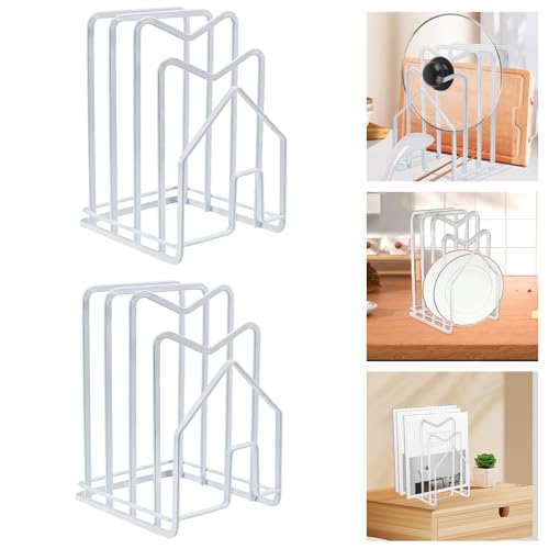LIMITADA 2pcs Schneidebrett Rack Schneidebrettständer Weiss Schneidebrett Halter Ständer Schneidebrett Halterung Topfdeckelhalter Schneidebrett Organiser Ständer Topfpfannendeckel Halter für Küche von LIMITADA