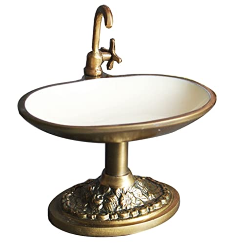 LIMKOO Seifenhalter Nordic Messing Retro Kreative Seifenkasten Seifenschicht Rack Indoor Waschbecken Badezimmer Küche Schmuck Aufbewahrungsbox Drain Bad Seife Rack Badezimmer-Seifenschalen von LIMKOO