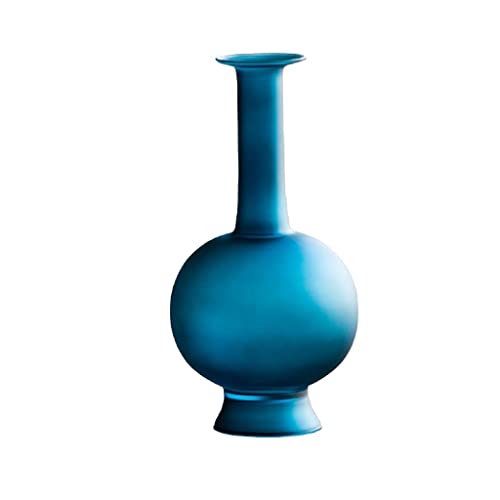 Vasen zur Dekoration Blaue Glasvase Transparente Vase Lange Halsvase Wohnzimmer Esstisch Mittelstück for Kamin Geeignet for Kamin Schlafzimmer Küche Wohnzimmer Mittelschmuck Schreibtisch Vasen für Taf von LIMKOO