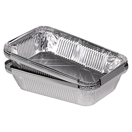 40 Alu-Schalen mit alu-kaschierten Karton-Deckeln 840ml, Alu eckig 0,8 l, 218 x 155 x 38 mm Menüschalen - Backformen / Leberkässchalen / Lasagne-Schalen / Lunch-Boxen / Grillschale Größe 2 / Grill-Zubehör / Abtropfschale / kompatibel für verschiedenen Weber Grills: Weber Q-120, Q-1000, Q-1400, Q-3000, Spirit E-320, S-320, GBS, E-330 von LIMPEXT