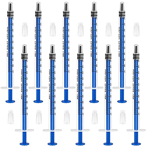 10 Stück 1ml spritze einwegspritzen Öl-Dosierungsspritze (ohne Nadeln) mit Kappen Kunststoffspritze,Einzeln Verpackt Einwegspritzen(Nicht medizinische Verwendung) von LINAERSHAO
