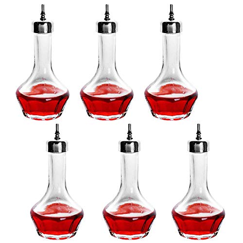 Bitters Bottle Set mit 6 - 50 ml Glas-Armaturenbrett-Flasche mit Dasher Top, professionelles Bar-Werkzeug für die Zubereitung von Cocktails von LINALL