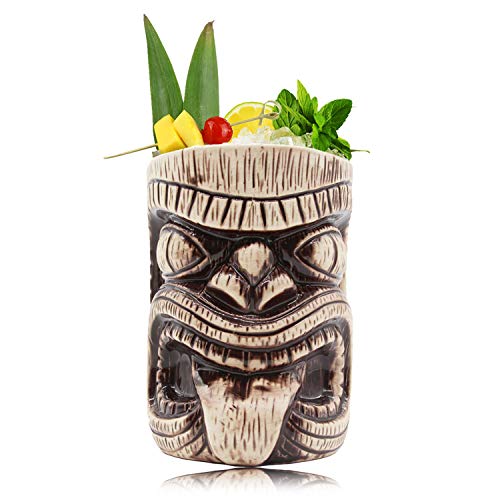 Tiki Mugs - Tasse en céramique Toscano Lono Tiki, 450 ml, Mug à cocktail pour Mai Tai, Punch, Pina Colada et Tropical Bar Drinks - TIKI0036 15oz / 450ml Tongue von LINALL