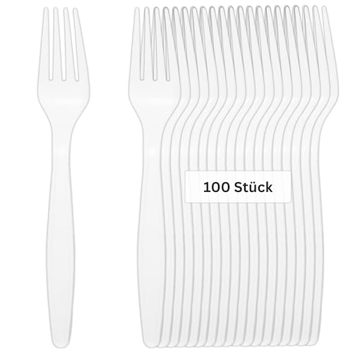 Linario® Mehrweggabeln aus Maisstärke - umweltfreundlich und nachhaltig - 18cm - 100 Stück (4x25) von LINARIO