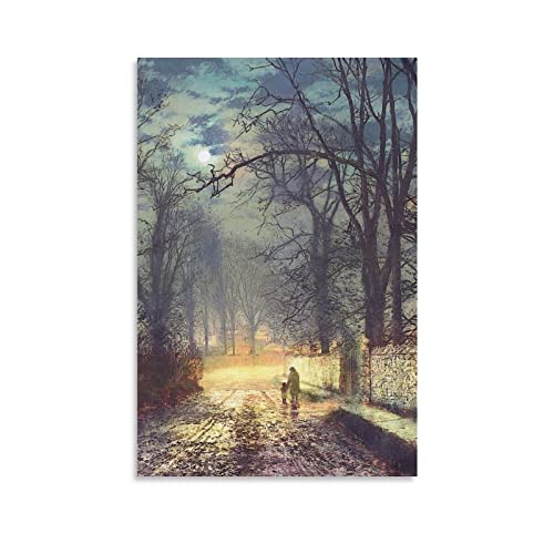 LINBAI Poster des viktorianischen Künstlers John Atkinson Grimshaw (8) Home Decor Poster Wandkunst Hängender Bild Druck Dekorative Malerei Poster 40 x 60 cm von LINBAI