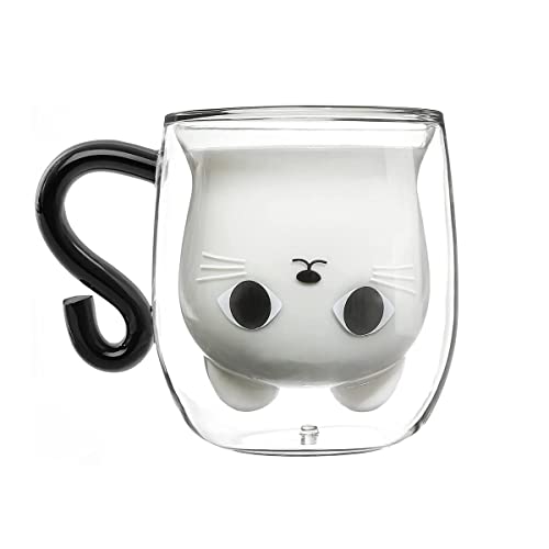 LINCMAN Cute Mugs Glass Double Wall Insulated Glasses Espresso Cup Tea Cup Milk Cup Bear Mugs Office Cup Birthday Gifts Drinking cup von LINCMAN