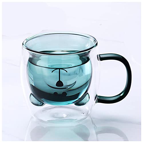 LINCMAN Cute Mugs Glass Double Wall Insulated Glasses Espresso Cup Tea Cup Milk Cup Bear Mugs Office Cup Birthday Gifts Drinking cup von LINCMAN