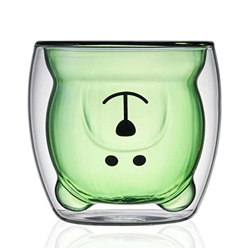LINCMAN Cute Mugs Glass Double Wall Insulated Glasses Espresso Cup Tea Cup Milk Cup Bear Mugs Office Cup Birthday Gifts Drinking cup von LINCMAN