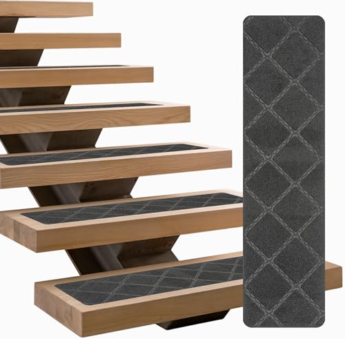 linconson Rutschfeste Stufenmatten für Treppen, 20,3 x 76,2 cm, abnehmbare und waschbare Läufer für Treppen, mit selbstklebender Gummi-Rückseite, 15 Stück von LINCONSON