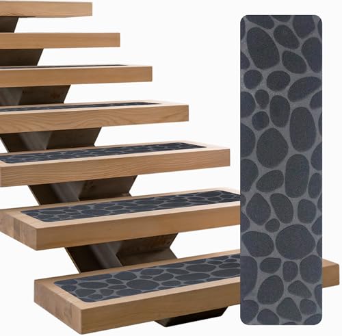 linconson Rutschfeste Stufenmatten für Treppen, 20,3 x 76,2 cm, abnehmbare und waschbare Läufer für Treppen, mit selbstklebender Gummi-Rückseite, 15 Stück von LINCONSON