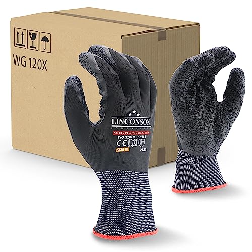 linconson Safety Performance Series Latex-Arbeitshandschuhe für Baumechaniker, 12 Stück von LINCONSON
