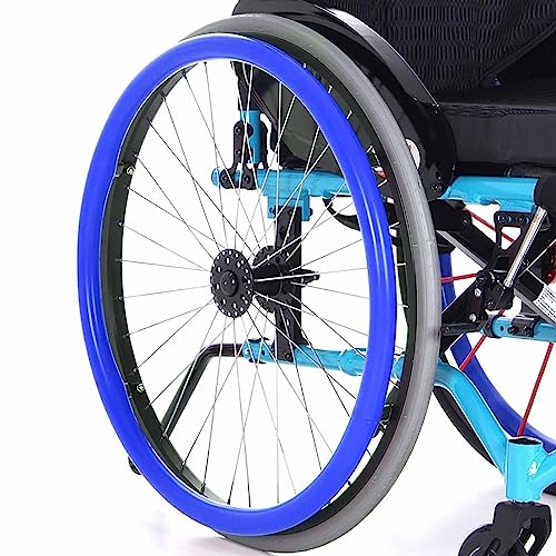 LINCYS Anti-Rutsch 24 Zoll - Rollstuhl-Greifreifen-Abdeckungen, 1 Paar rutschfeste, Verschleißfeste Handstoßabdeckung, Greifring-schutzabdeckung,Blau,24in von LINCYS