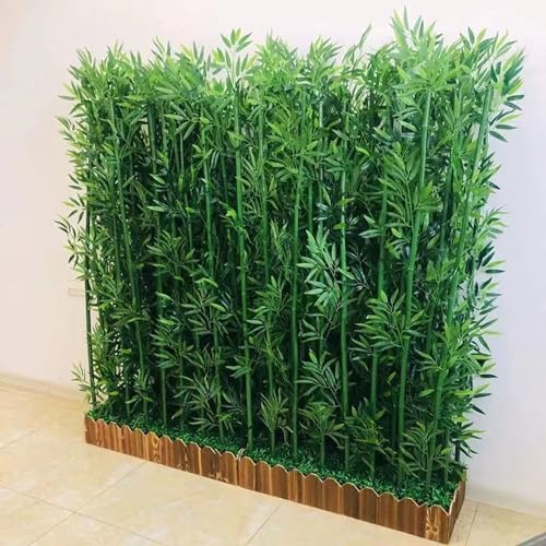 LINCYS Simulation Künstlicher Bambuspflanzen-Sichtschutz, Innenteiler, Künstlicher Bambuszaun, Pergola-Patio-Gartenraum-Sichtschutzteiler, Außenlandschaftsdekorationszaun,H-1.5m-Base-1m-18Pole von LINCYS