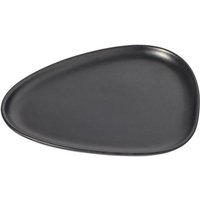 LindDNA - Curve Stoneware Lunch Teller, 22 x 19 cm, schwarz von LindDNA