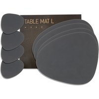 Lind DNA - Geschenkset Curve L, Nupo anthrazit (4 Tischsets + 4 Glasuntersetzer) von Lind DNA