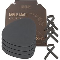 Lind DNA - Geschenkset Curve L, Nupo anthrazit (4 Tischsets + 4 Serviettenringe) von Lind DNA