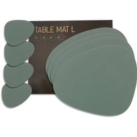 Lind DNA - Geschenkset Curve L, Nupo pastellgrün (4 Tischsets + 4 Glasuntersetzer) von Lind DNA