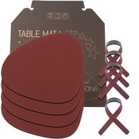 Lind DNA - Geschenkset Curve L, Nupo rot (4 Tischsets + 4 Serviettenringe) von Lind DNA