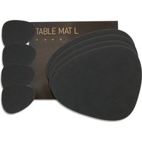 Lind DNA - Geschenkset Curve L, Nupo schwarz (4 Tischsets + 4 Glasuntersetzer) von Lind DNA