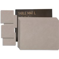 Lind DNA - Geschenkset Square L, Nupo hellgrau (4 Tischsets + 4 Glasuntersetzer) von Lind DNA
