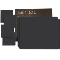 Lind DNA - Geschenkset Square L, Nupo schwarz (4 Tischsets + 4 Glasuntersetzer) von Lind DNA