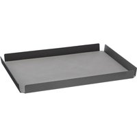 Lind DNA - Tablett Square L 36 x 46 cm, Alu anthrazit, Double Nupo anthrazit / hellgrau von Lind DNA