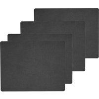 LindDNA - Tischset Square L, 35 x 45 cm, Hippo schwarz - anthrazit (4er-Set) von LindDNA