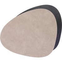 Lind DNA - Tischset Curve L Double, Bull warm grey / schwarz von Lind DNA