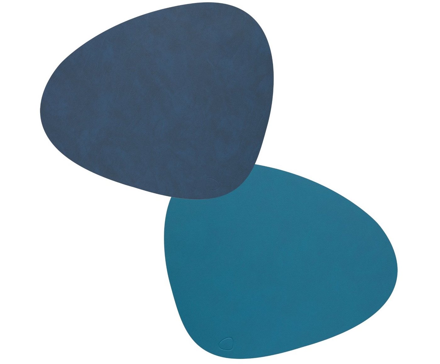 Platzset, DOUBLE Tischset Curve midnight blue/petrol 37x44cm, LIND DNA von LIND DNA