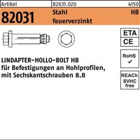 Hohlraumdübel r 82031 m.6-kantschraube hb 20-1 ( 90/34) 8.8 feuerverzinkt von LINDAPTER
