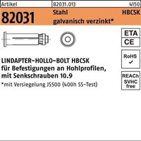 Lindapter - Hohlraumdübel r 82031 Senkschraube hbcsk 16-1 (70/29) 10.9 verz. 1St. von LINDAPTER