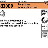 Klemme R 82009 GTW 40 F 9 M 10 / 19 - 42 Temperguss galvanisch verzinkt von LINDAPTER