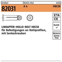 Lindapter - Hohlraumdübel r 82031 m.Senkschraube hbcsk 12-1 ( 55/25) a 4 von LINDAPTER