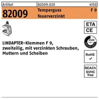 Klemme r 82009 gtw 40 f 9 m 24 / 45 - 95 Temperguss feuerverzinkt von LINDAPTER