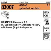 Lindapter - Klemmen r 82007 gtw 40 D2 m 10 / 10 - 20 galvanisch verzinkt von LINDAPTER