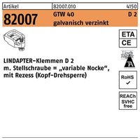 Lindapter - Klemmen r 82007 gtw 40 D2 m 16 / 13 - 20 galvanisch verzinkt von LINDAPTER