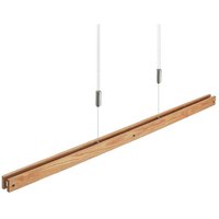 Alimara LED-Holz-Hängeleuchte, 138 cm - nickel matt, holz hell - Lindby von LINDBY