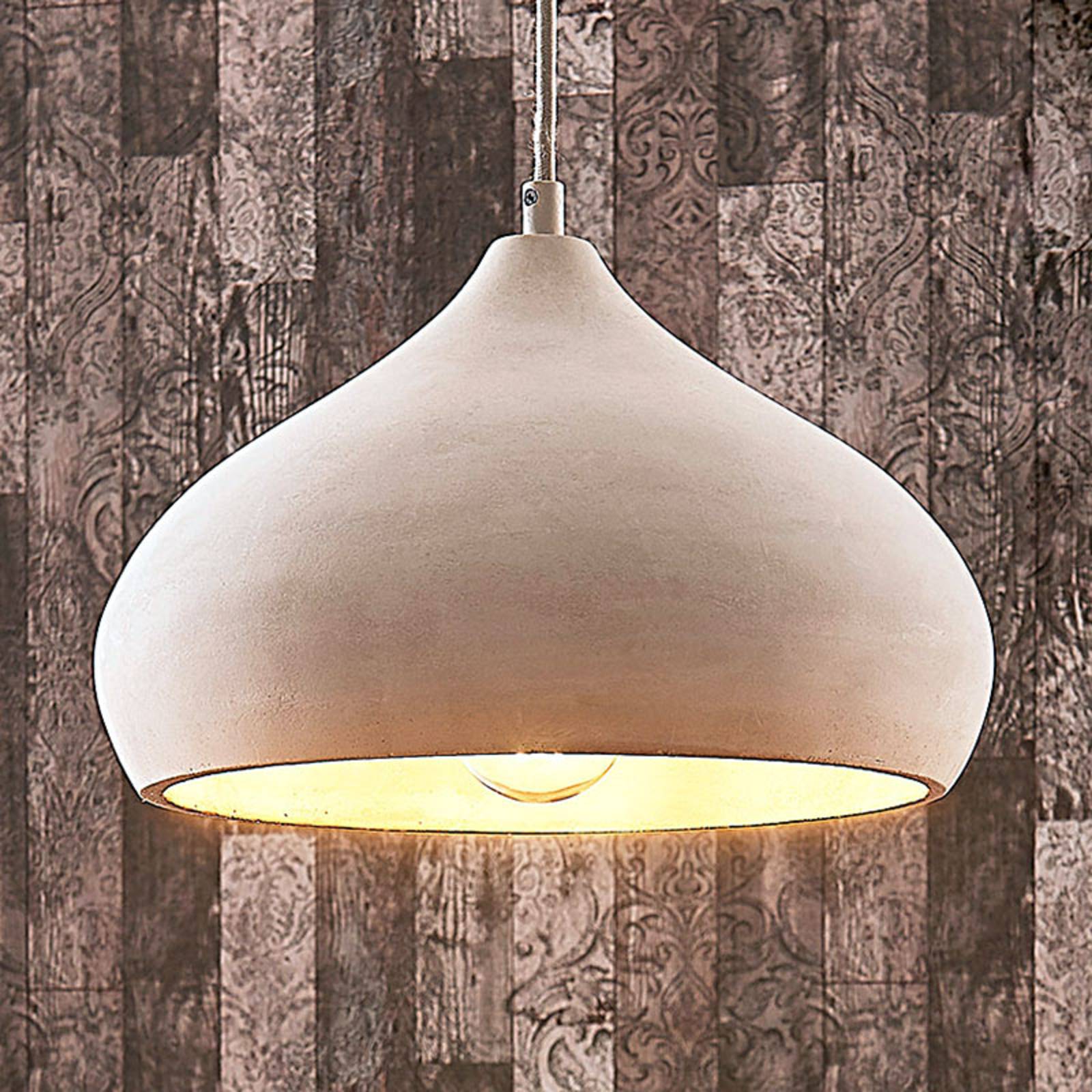 Lindby Pendelleuchte Morton, Ø 29 cm, grau, Beton, E27 von LINDBY