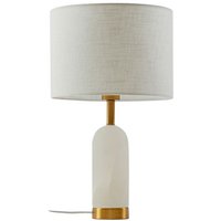 [GEBRAUCHT] B-Ware Lindby Tischlampe Alabaster Tischleuchte Tischlicht Weiß/Gold ø 30 Cm Marmor E27 von LINDBY