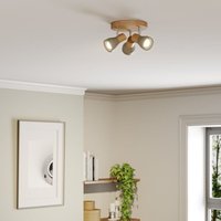 [GEBRAUCHT] Lindby Led Strahler Filiz Lampe Leuchte Deckenlampe 3 Fl. E14 Rund Holz Beton B-Ware von LINDBY