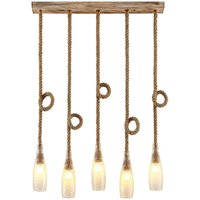 [GEBRAUCHT] Lindby Relia Hängeleuchte Hängeleuchte Lampe Glasschirm 5 Flammig E27 Holz Hell B-Ware von LINDBY