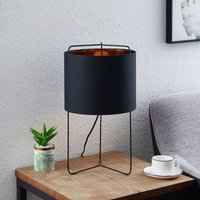 [NEUWERTIG] Lindby Tischleuchte Lampe Kesta schwarz-gold 50 cm Metall Stoffschirm von LINDBY