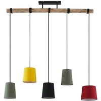 Lindby - gebraucht] Amilia Hängeleuchte Hängelampe Lampe Leuchte 5 Fl. E27 Holz Eisen Bunt143 B-Ware von LINDBY