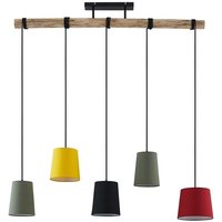 Lindby - gebraucht] Amilia Hängeleuchte Hängelampe Lampe Leuchte 5 Fl. E27 Holz Eisen Bunt504 B-Ware von LINDBY