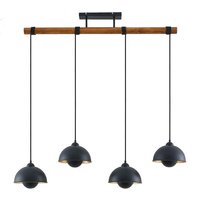 Lindby - gebraucht] Bamila Hängeleuchte Hängeleuchte Lampe Leuchte Metall Holz 4 Flammig E27 B-Ware von LINDBY