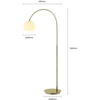 Lindby - gebraucht] Cynthia Bogenstehlampe Stehlampe Stehleuchte Lampe E27 Glas Messing Matt B-Ware von LINDBY